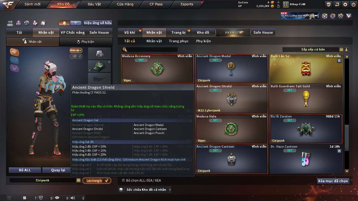 shop acc cf uy tin gia re